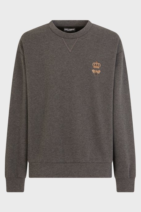 Dolce Gabbana Pamuklu Bisiklet Yaka Erkek Sweat G9VA5Z HU7IE S8450 ANTRASİT - 5