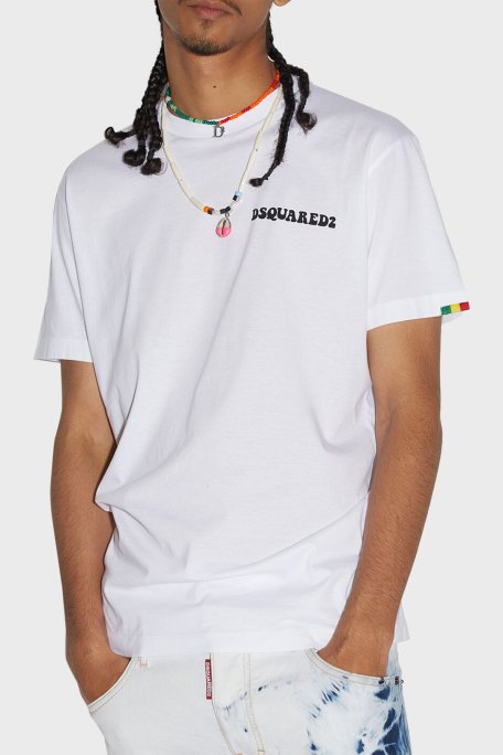 Dsquared2 % 100 Pamuk Regular Fit Bisiklet Yaka Erkek T Shirt S71GD1245 S23009 100 BEYAZ - 1