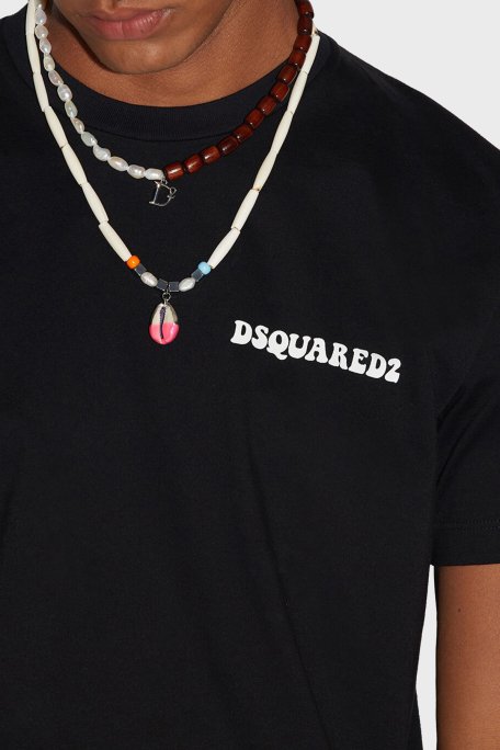 Dsquared2 % 100 Pamuk Regular Fit Bisiklet Yaka Erkek T Shirt S71GD1245 S23009 900 SİYAH - 2