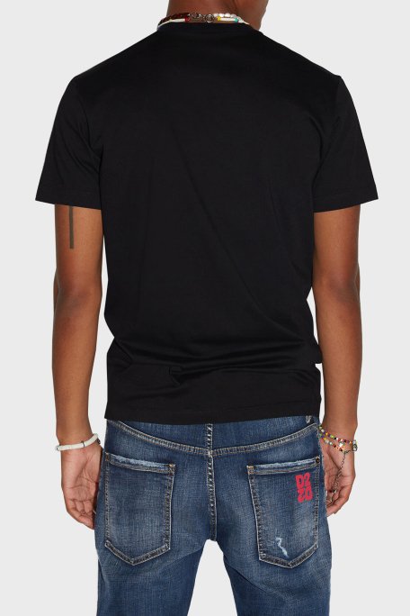 Dsquared2 % 100 Pamuk Regular Fit Bisiklet Yaka Erkek T Shirt S71GD1245 S23009 900 SİYAH - 3