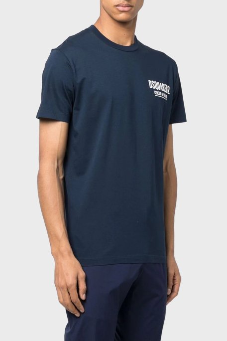 Dsquared2 % 100 Pamuk Relaxed Fit Sıfır Yaka Erkek T Shirt S71GD1116S23009478 LACİVERT - 1