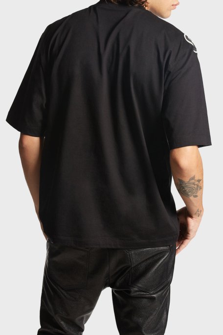 Dsquared2 Baskılı % 100 Pamuk Regular Fit Bisiklet Yaka Erkek T Shirt S74GD1264 S23009 900 SİYAH - 3