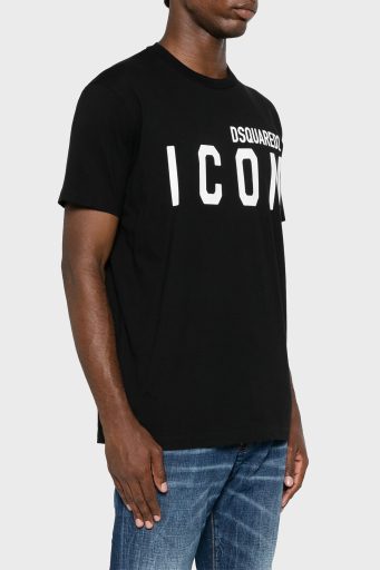 Dsquared2 Baskılı % 100 Pamuk Regular Fit Bisiklet Yaka Erkek T Shirt S79GC0080 S23009 980 SİYAH - 3