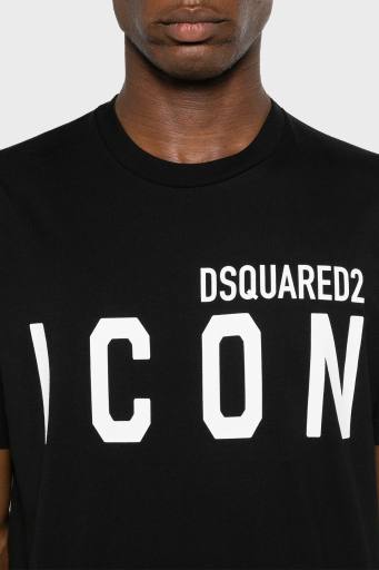 Dsquared2 Baskılı % 100 Pamuk Regular Fit Bisiklet Yaka Erkek T Shirt S79GC0080 S23009 980 SİYAH - 4