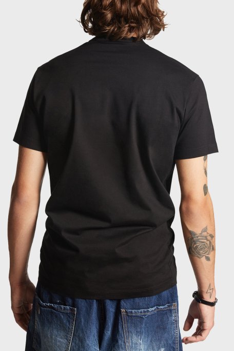 Dsquared2 Baskılı % 100 Pamuk Regular Fit Bisiklet Yaka Erkek T Shirt S79GC0084 S23009 900 SİYAH - 3