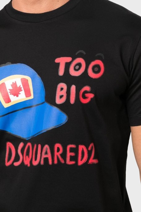 Dsquared2 Baskılı Pamuklu Regular Fit Bisiklet Yaka Erkek T Shirt S71GD1185 S23009 900 SİYAH - 2