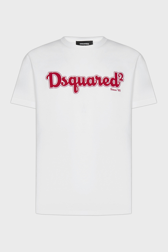 Dsquared2 Baskılı Pamuklu Regular Fit Bisiklet Yaka Erkek T Shirt S71GD1228 S23009 100 BEYAZ - 4