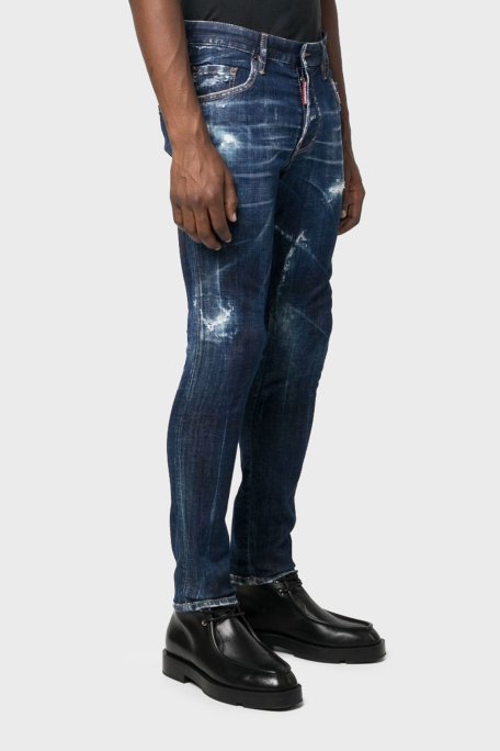 Dsquared2 Cool Guy Skater Skinny Cut Jeans Erkek Kot Pantolon S79LA0056 S30342 470 LACİVERT - 3