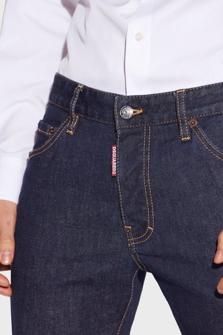Dsquared2 Cool Guy Streç Pamuklu Skater Skinny Fit Jeans Erkek Kot Pantolon S79LA0054 S30595 470 LACİVERT - 3