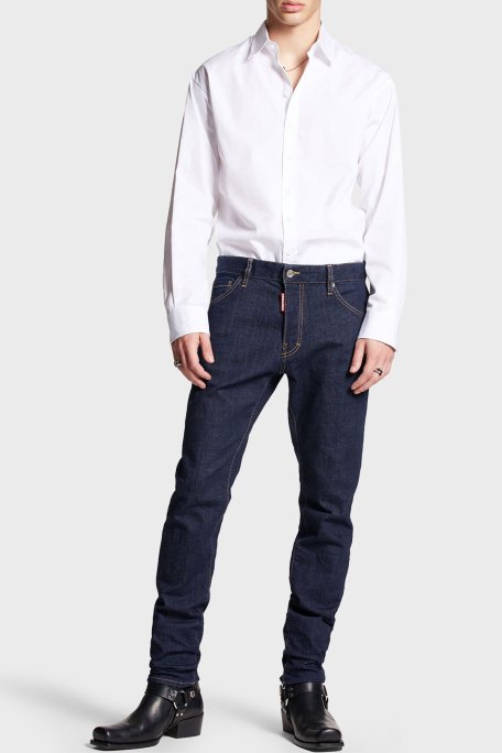 Dsquared2 Dark Rinse Wash Streç Pamuklu Slim Fit Cool Guy Jeans Erkek Kot Pantolon S74LB1134 S30664 470 LACİVERT - 4