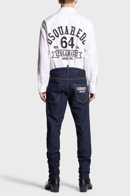 Dsquared2 Dark Rinse Wash Streç Pamuklu Slim Fit Cool Guy Jeans Erkek Kot Pantolon S74LB1134 S30664 470 LACİVERT - 5