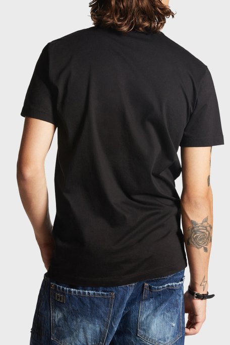 Dsquared2 Logo Baskılı % 100 Pamuk Regular Fit Bisiklet Yaka Erkek T Shirt S79GC0089 S23009 900 SİYAH - 3