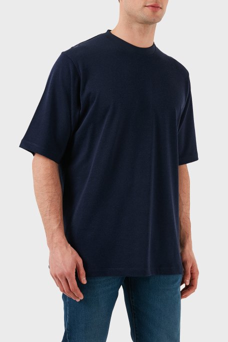 Dsquared2 Logo Baskılı Regular Fit Pamuklu Bisiklet Yaka Erkek T Shirt S74GD1266 S21658 478 LACİVERT - 4