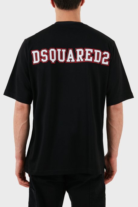 Dsquared2 Logo Baskılı Regular Fit Pamuklu Bisiklet Yaka Erkek T Shirt S74GD1266 S21658 900 SİYAH - 3