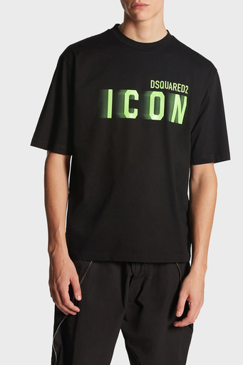 Dsquared2 Logolu % 100 Pamuk Bisiklet Yaka Erkek T Shirt S79GC0081 S230099 71X SİYAH - 1