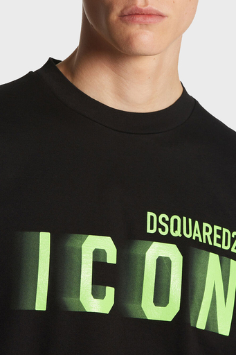 Dsquared2 Logolu % 100 Pamuk Bisiklet Yaka Erkek T Shirt S79GC0081 S230099 71X SİYAH - 3