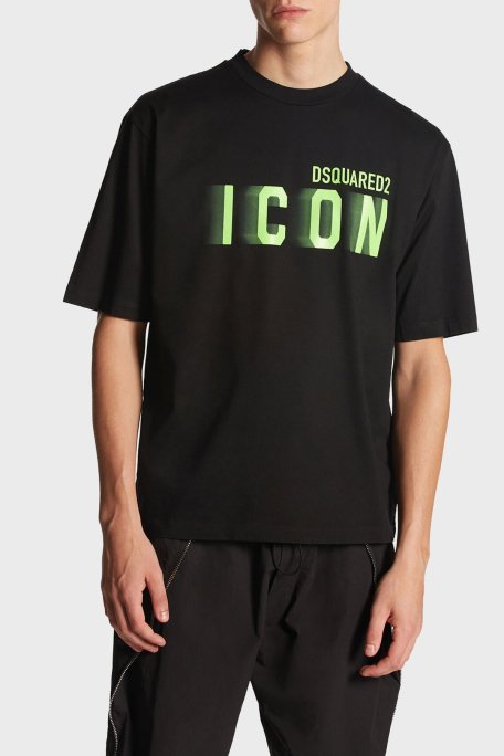 Dsquared2 Logolu % 100 Pamuk Bisiklet Yaka Erkek T Shirt S79GC0081 S230099 71X SİYAH - 1