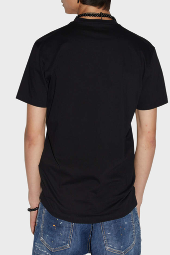 Dsquared2 Logolu % 100 Pamuk Bisiklet Yaka Regular Fit Erkek T Shirt S74GD1092 S23009 900 SİYAH - 2