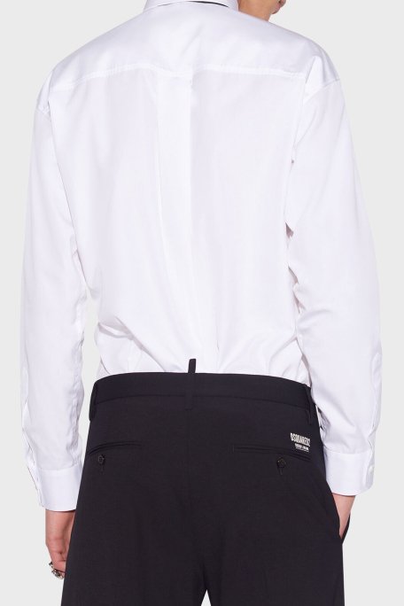 Dsquared2 Logolu % 100 Pamuklu Regular Fit Erkek Gömlek S74DM0660 S36275 100 BEYAZ - 3