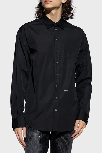 Dsquared2 Logolu % 100 Pamuklu Regular Fit Erkek Gömlek S74DM0660 S36275 900 SİYAH - 1