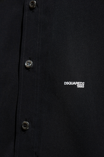 Dsquared2 Logolu % 100 Pamuklu Regular Fit Erkek Gömlek S74DM0660 S36275 900 SİYAH - 3