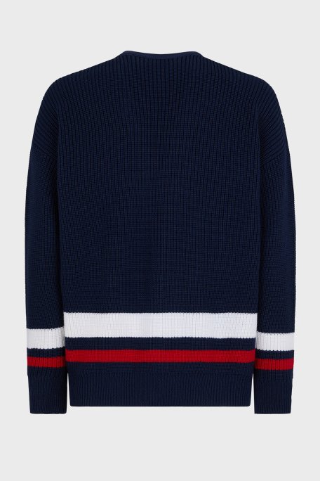 Dsquared2 Logolu % 100 Yün Oversize Fit V Yaka Örme Erkek Hırka S74HA1420 S18431 961 LACİVERT - 5