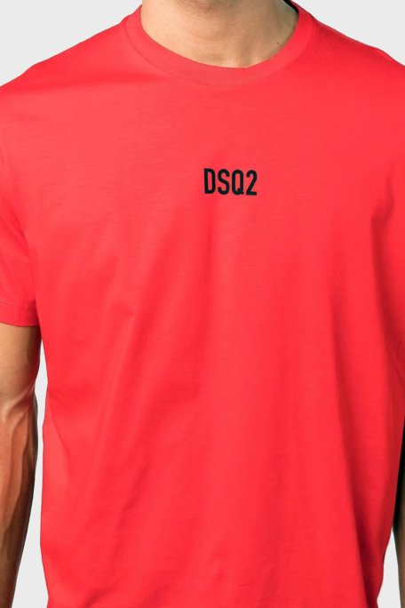 Dsquared2 Logolu Bisiklet Yaka % 100 Pamuk Relaxed Fit Erkek T Shirt S74GD0997 S23009 312 KIRMIZI - 2