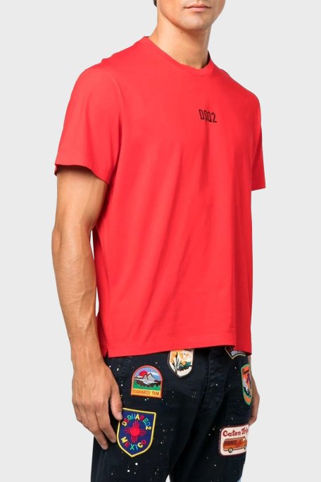 Dsquared2 Logolu Bisiklet Yaka % 100 Pamuk Relaxed Fit Erkek T Shirt S74GD0997 S23009 312 KIRMIZI - 3