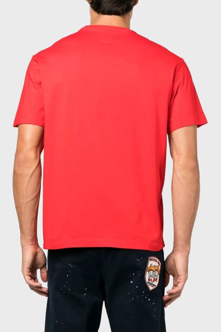 Dsquared2 Logolu Bisiklet Yaka % 100 Pamuk Relaxed Fit Erkek T Shirt S74GD0997 S23009 312 KIRMIZI - 4