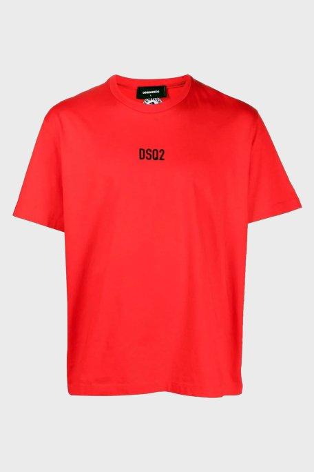 Dsquared2 Logolu Bisiklet Yaka % 100 Pamuk Relaxed Fit Erkek T Shirt S74GD0997 S23009 312 KIRMIZI - 5