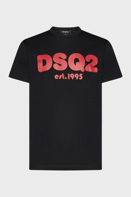 Dsquared2 Logolu Bisiklet Yaka Pamuklu Regular Fit Erkek T Shirt S74GD1086 S23009 900 SİYAH - 1
