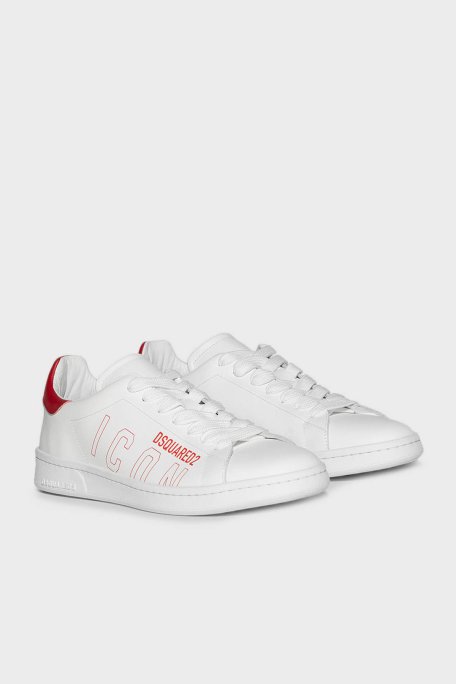 Dsquared2 Logolu Hakiki Deri Sneaker Erkek Ayakkabı SNM017501 502228 M244 BEYAZ - 3