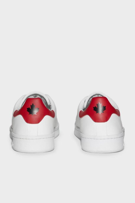 Dsquared2 Logolu Hakiki Deri Sneaker Erkek Ayakkabı SNM017501 502228 M244 BEYAZ - 5