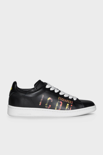 Dsquared2 Logolu Hakiki Deri Sneaker Erkek Ayakkabı SNM017501 506232 2124 SİYAH - 1