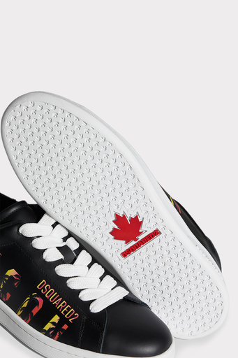 Dsquared2 Logolu Hakiki Deri Sneaker Erkek Ayakkabı SNM017501 506232 2124 SİYAH - 3
