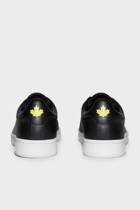 Dsquared2 Logolu Hakiki Deri Sneaker Erkek Ayakkabı SNM017501 506232 2124 SİYAH - 2