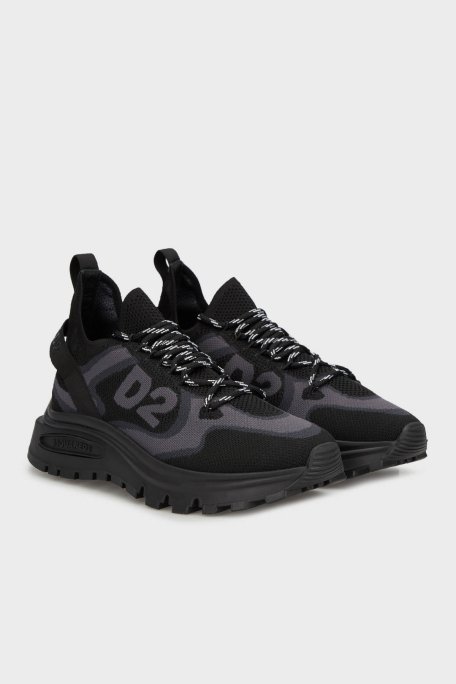 Dsquared2 Logolu Kalın Tabanlı Sneaker Erkek Ayakkabı SNM033659 207273 M436 SİYAH - 2