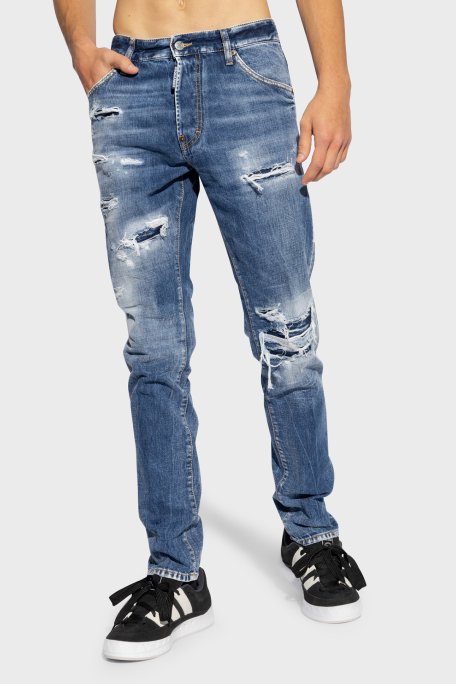 Dsquared2 Logolu Pamuklu Skinny Fit Jeans Erkek Kot Pantolon S74LB1436 S30309 470 LACİVERT - 3