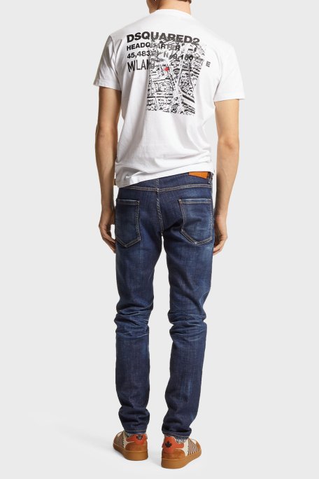 Dsquared2 Logolu Streç Pamuklu Slim Fit Jeans Erkek Kot Pantolon S74LB1315 S30342 470 LACİVERT - 2