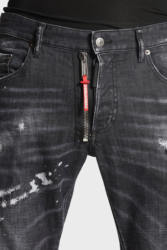 Dsquared2 Logolu Streç Pamuklu Slim Fit Jeans Erkek Kot Pantolon S74LB1451 S30357 900 SİYAH - 3