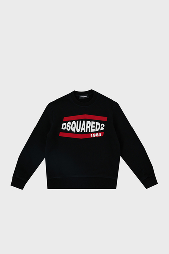 Dsquared2 Pamuklu Bisiklet Yaka Çocuk DQ0208 D002Y Sweat DQ0208-D002Y BLACK SİYAH - 1