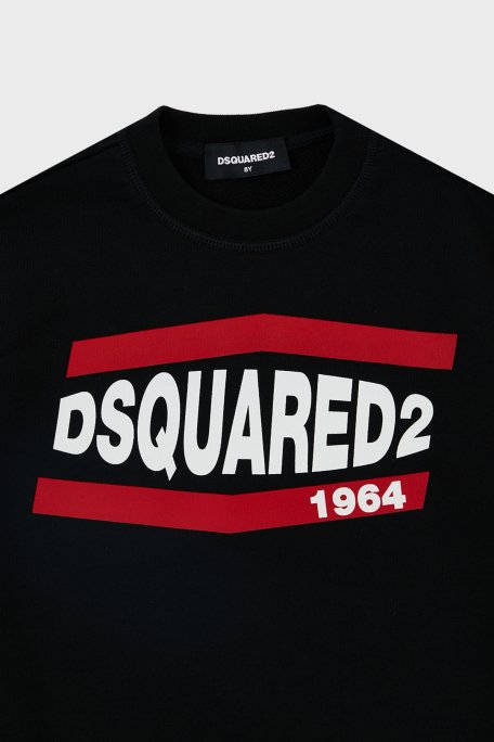 Dsquared2 Pamuklu Bisiklet Yaka Çocuk DQ0208 D002Y Sweat DQ0208-D002Y BLACK SİYAH - 3