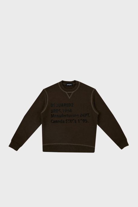 Dsquared2 Pamuklu Bisiklet Yaka Çocuk DQ0209 D002Y Sweat DQ0209-D002Y GREEN HAKİ - 1