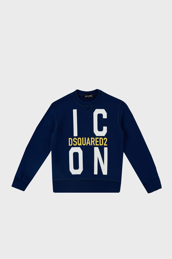 Dsquared2 Pamuklu Bisiklet Yaka Çocuk DQ0245 D002Y Sweat DQ0245-D002Y BLUE SAKS - 1