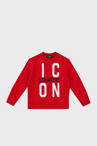 Dsquared2 Pamuklu Bisiklet Yaka Çocuk DQ0245 D002Y Sweat DQ0245-D002Y RED KIRMIZI - 1