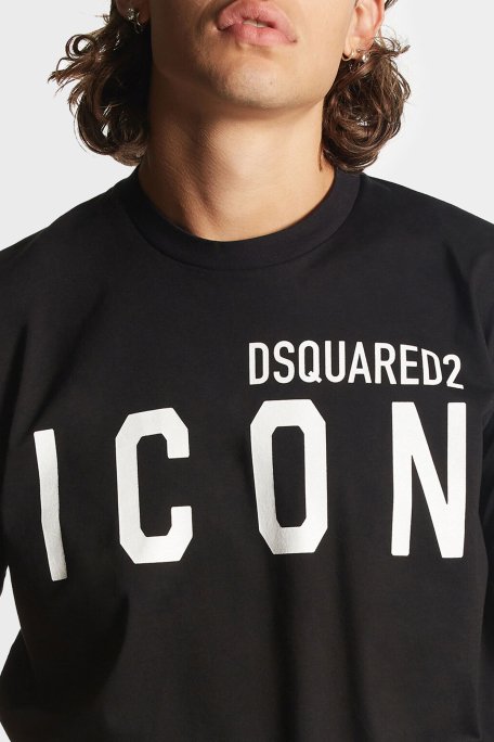 Dsquared2 Pamuklu Bisiklet Yaka Slim Fit Erkek T Shirt S79GC0003 S23009 980 SİYAH - 2