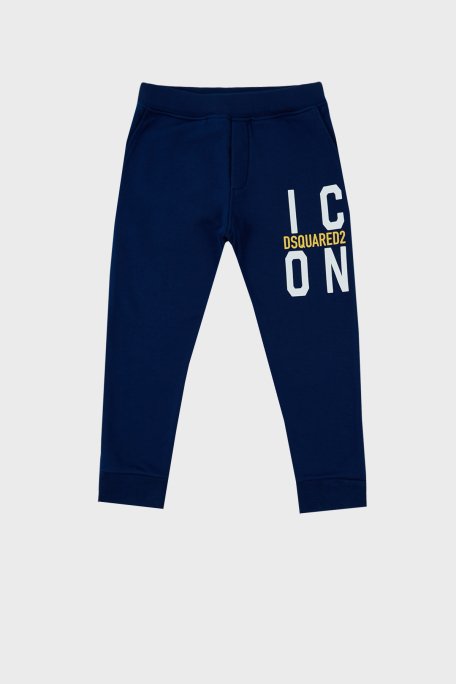 Dsquared2 Pamuklu Cepli Çocuk Spor DQ0248 D002Y Pantolon DQ0248-D002Y BLUE SAKS - 1