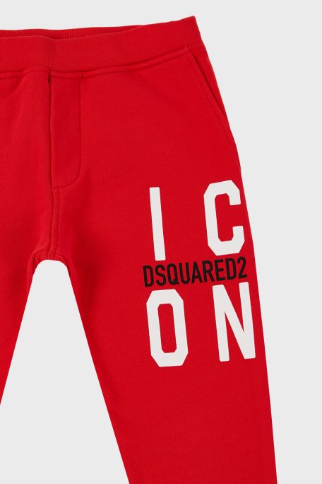 Dsquared2 Pamuklu Cepli Çocuk Spor DQ0248 D002Y Pantolon DQ0248-D002Y RED KIRMIZI - 3