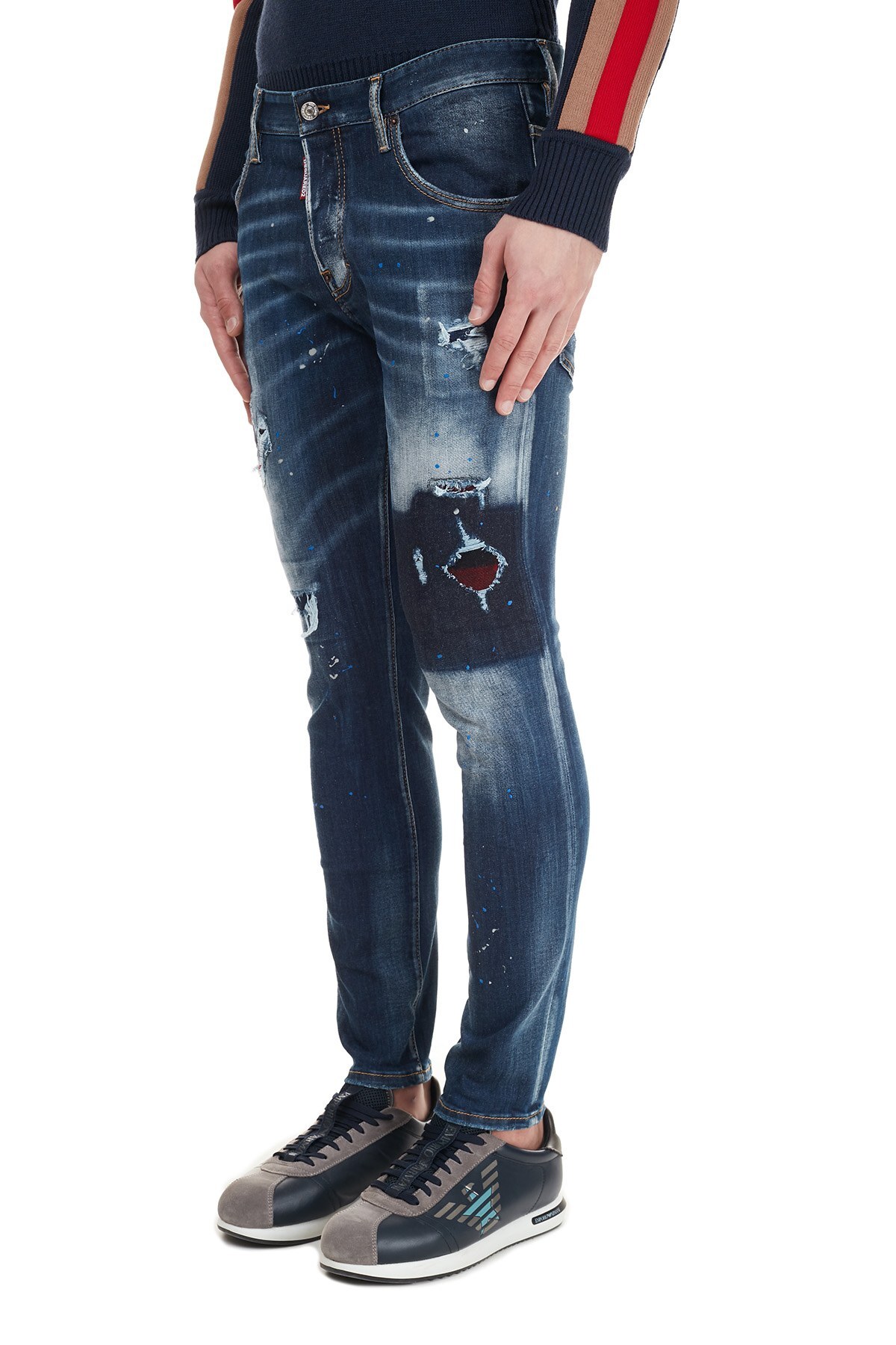 Dsquared2 Jeans Erkek Kot Pantolon S71LB0838 S30708 470 LACİVERT