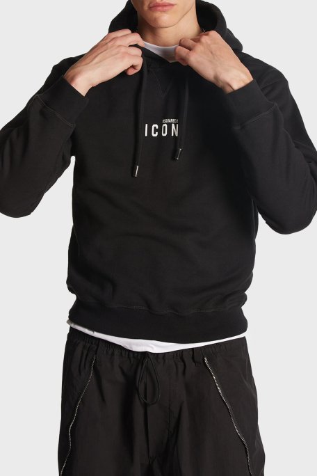 Dsquared2 Pamuklu Kapüşonlu Regular Fit Erkek Sweat S79GU0010 S25516 965 SİYAH - 1